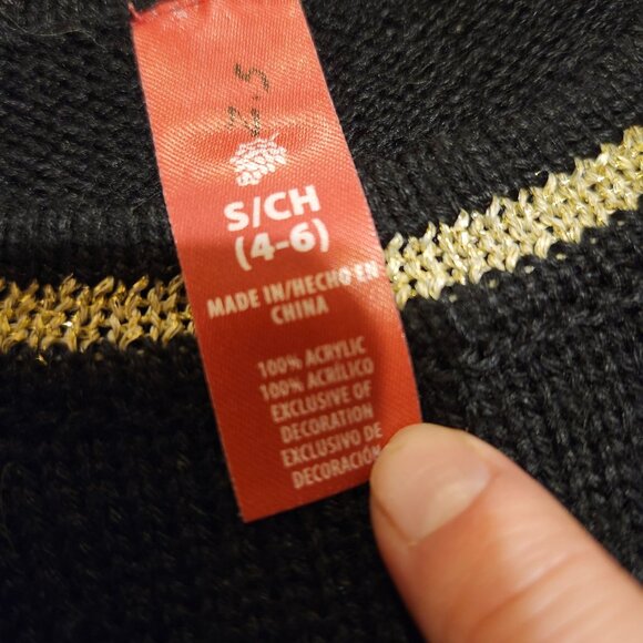 Vintage-Style Women's Small Ugly Christmas Sweater Black Grandma Core Festive - Picture 2 of 3